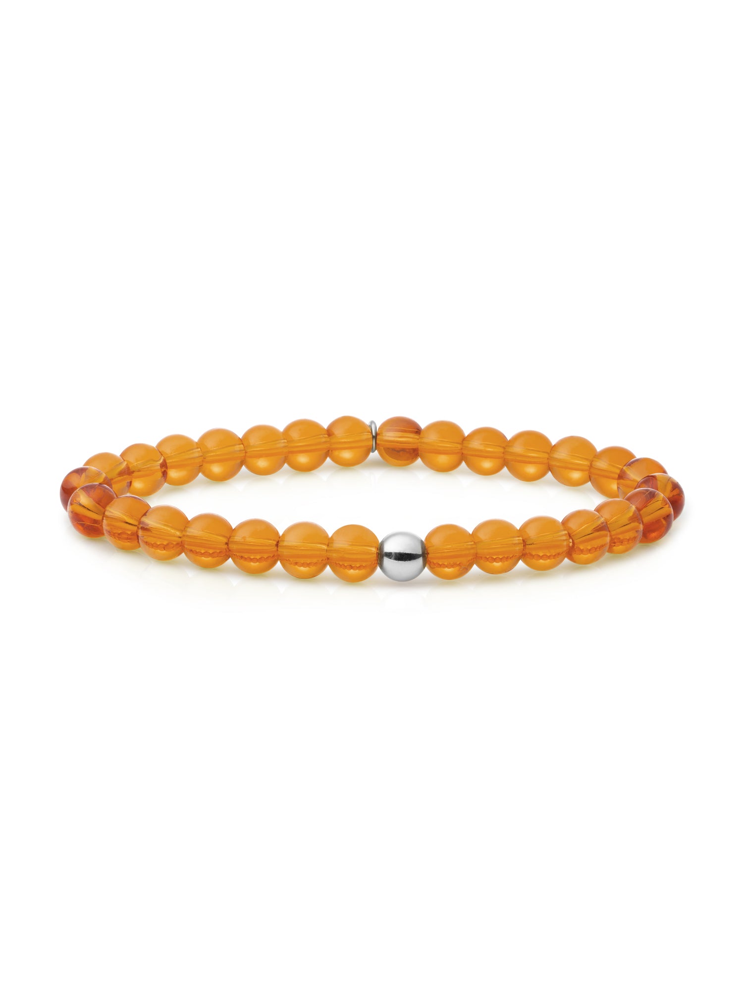 Saturn Armband Large Citrine Quartz - Rhodium Plated