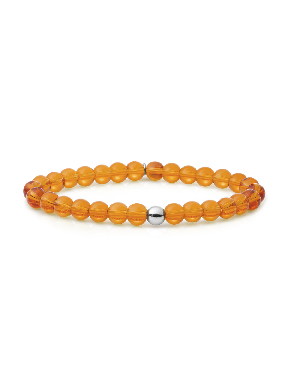 Saturn Armband Large Citrine Quartz - Rhodium Plated