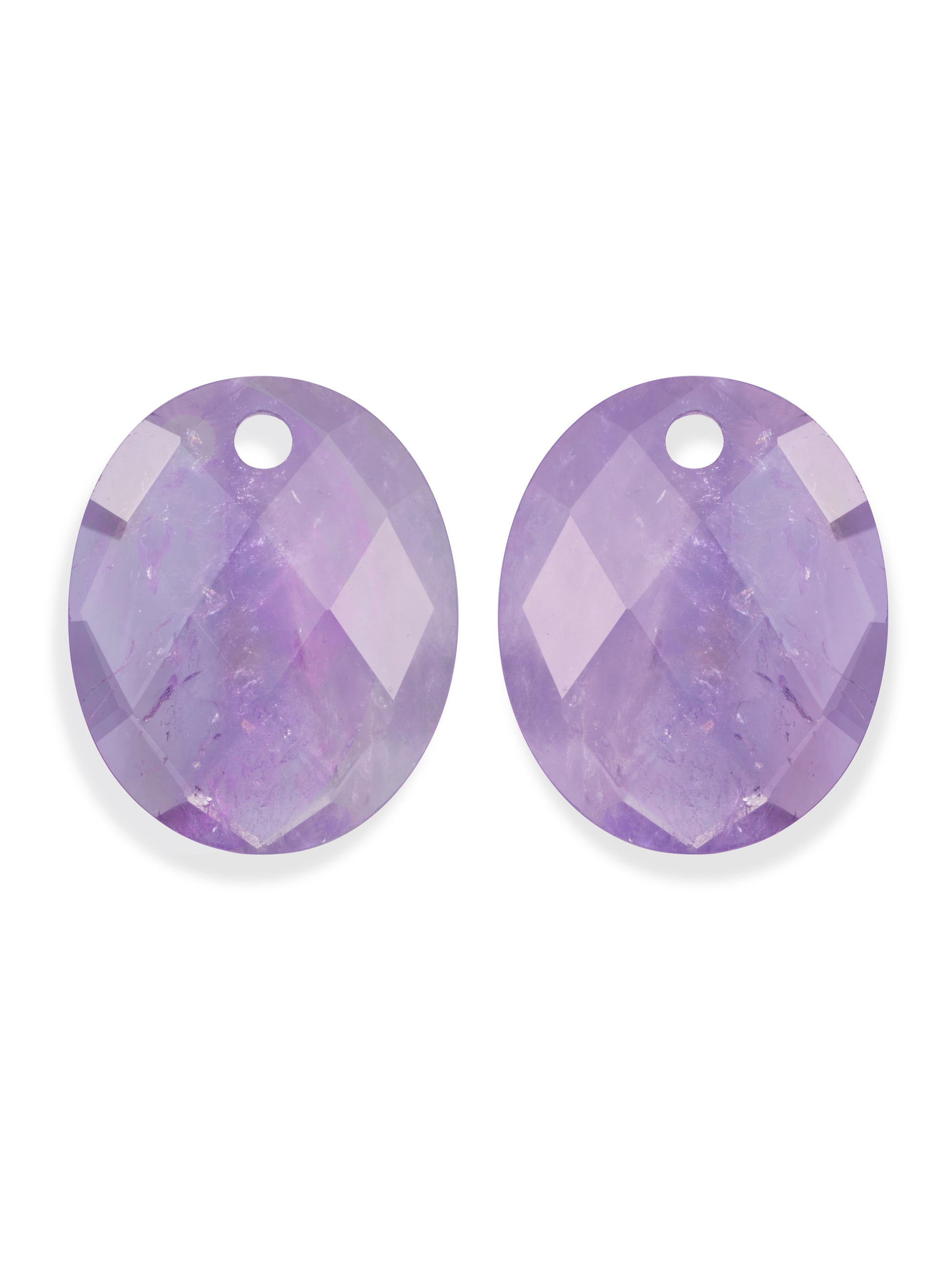 Oorbel Edelstenen Large Oval Amethyst - Oorbel Edelstenen Large Oval Amethyst