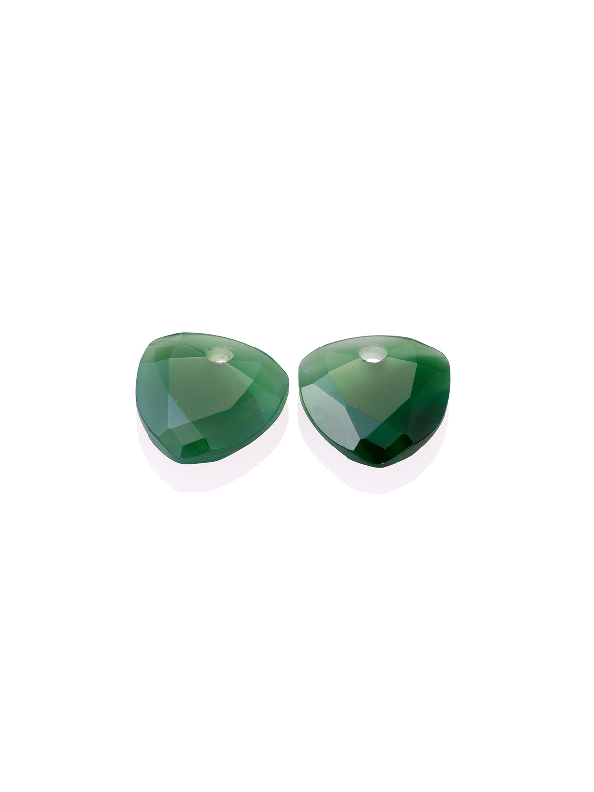 Oorbel Edelstenen Trillion Cut Green Onyx - Oorbel Edelstenen Trillion Cut Green Onyx