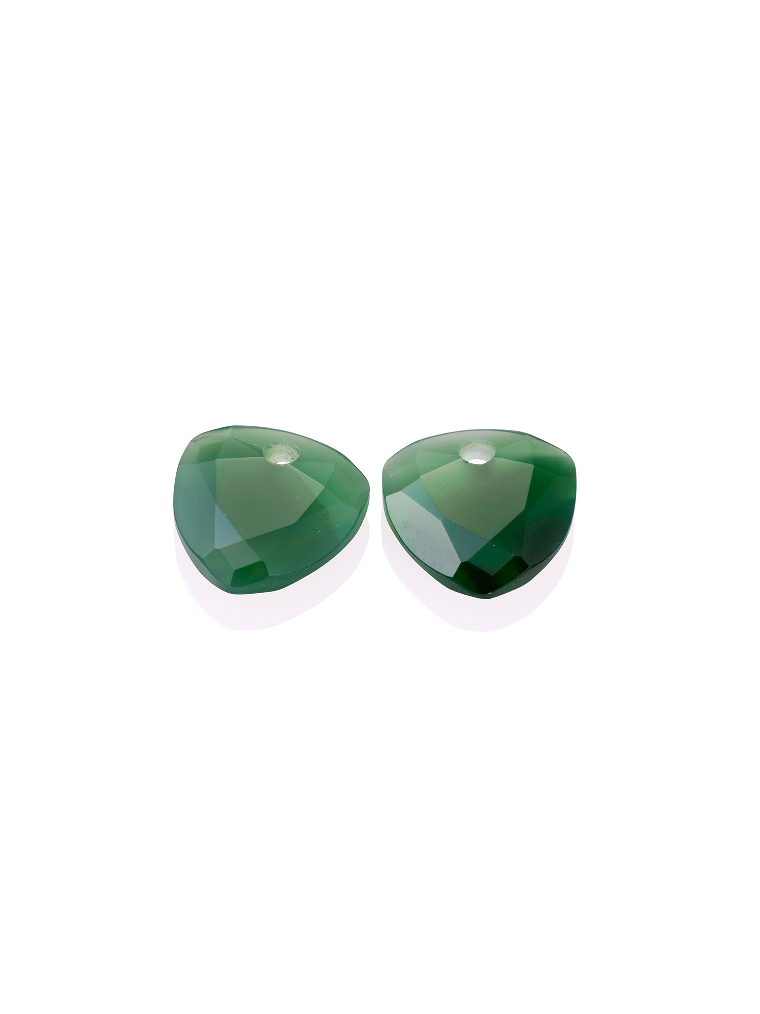 Oorbel Edelstenen Trillion Cut Green Onyx - Oorbel Edelstenen Trillion Cut Green Onyx