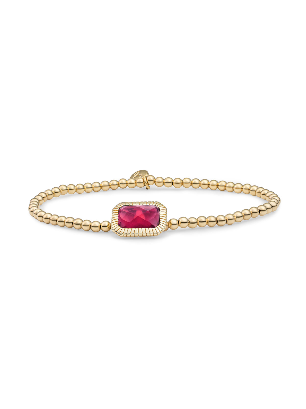 Baguette Armband Fuchsia Quartz - Gold Plated