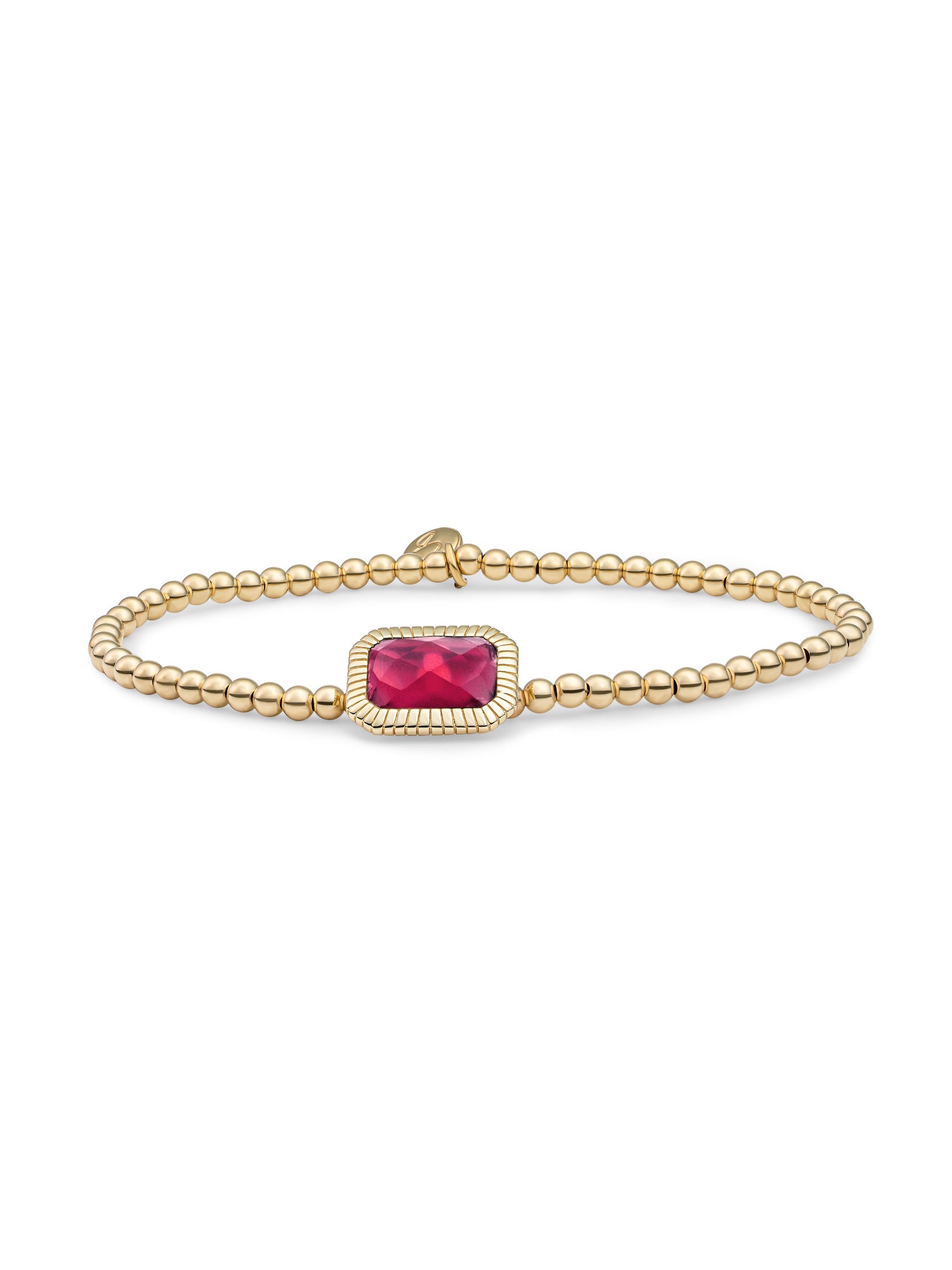 Baguette Armband Fuchsia Quartz - Gold Plated