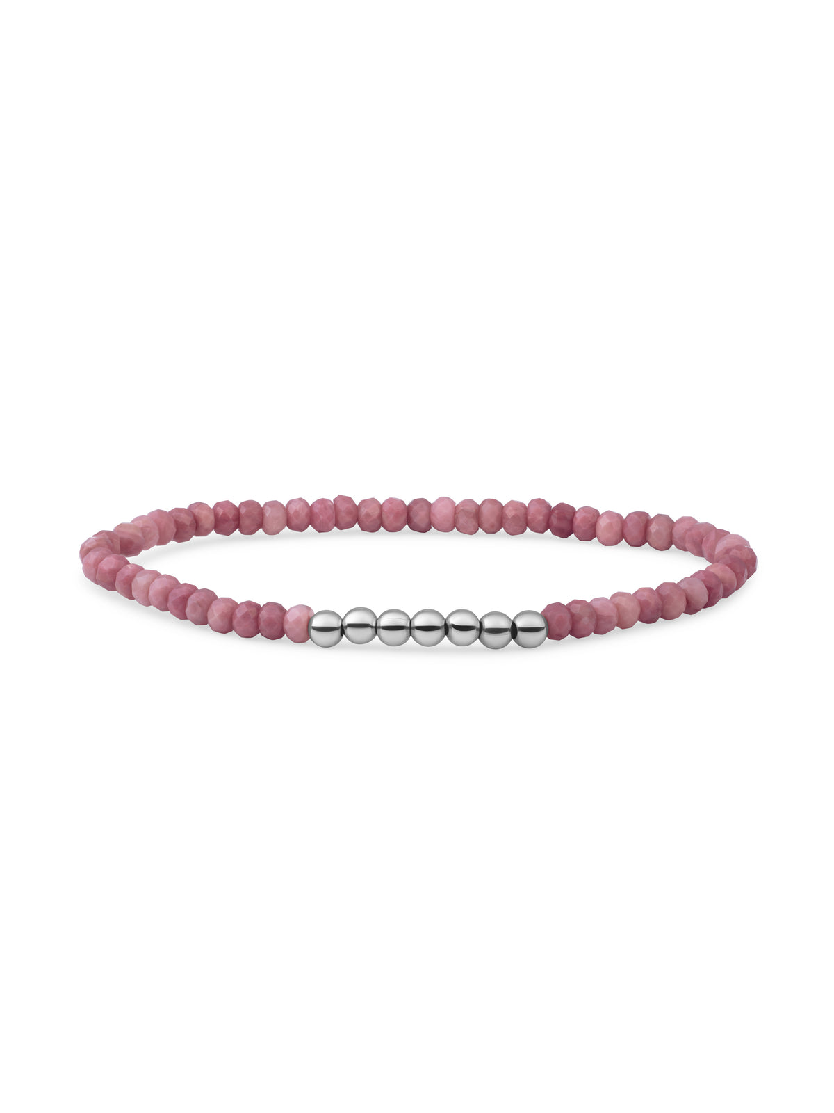 Reverse Universe Armband Pink Rhodonite - Rhodium Plated