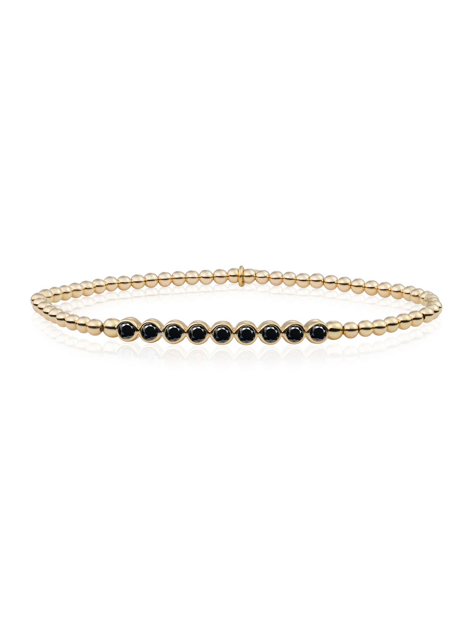 Crystal Tube Armband Zirconia Zwart - Gold Plated