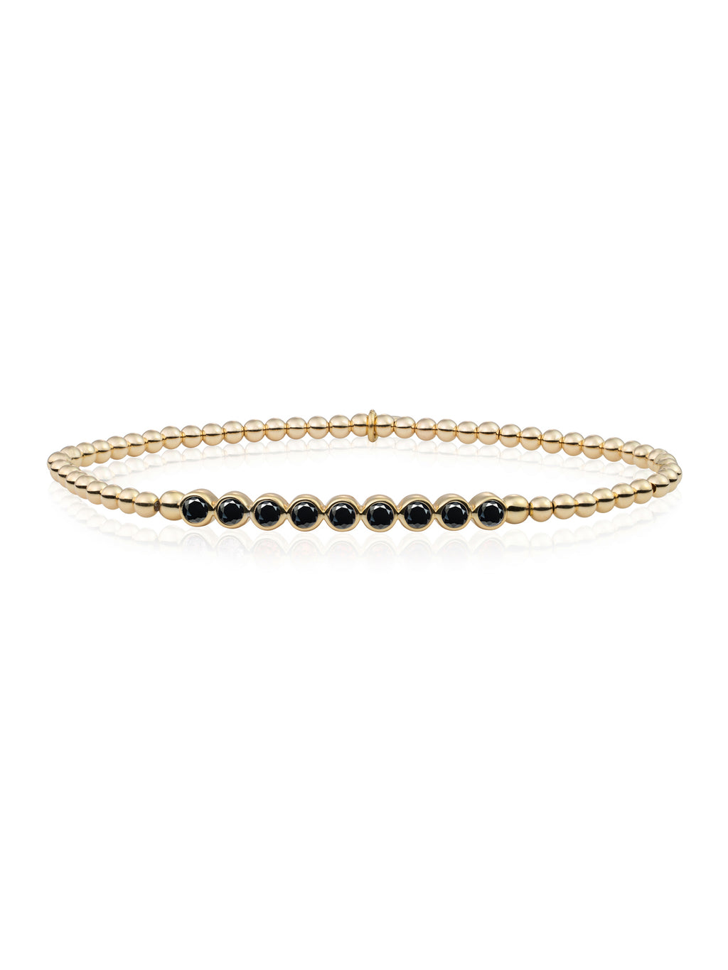 Crystal Tube Armband Zirconia Zwart - Gold Plated
