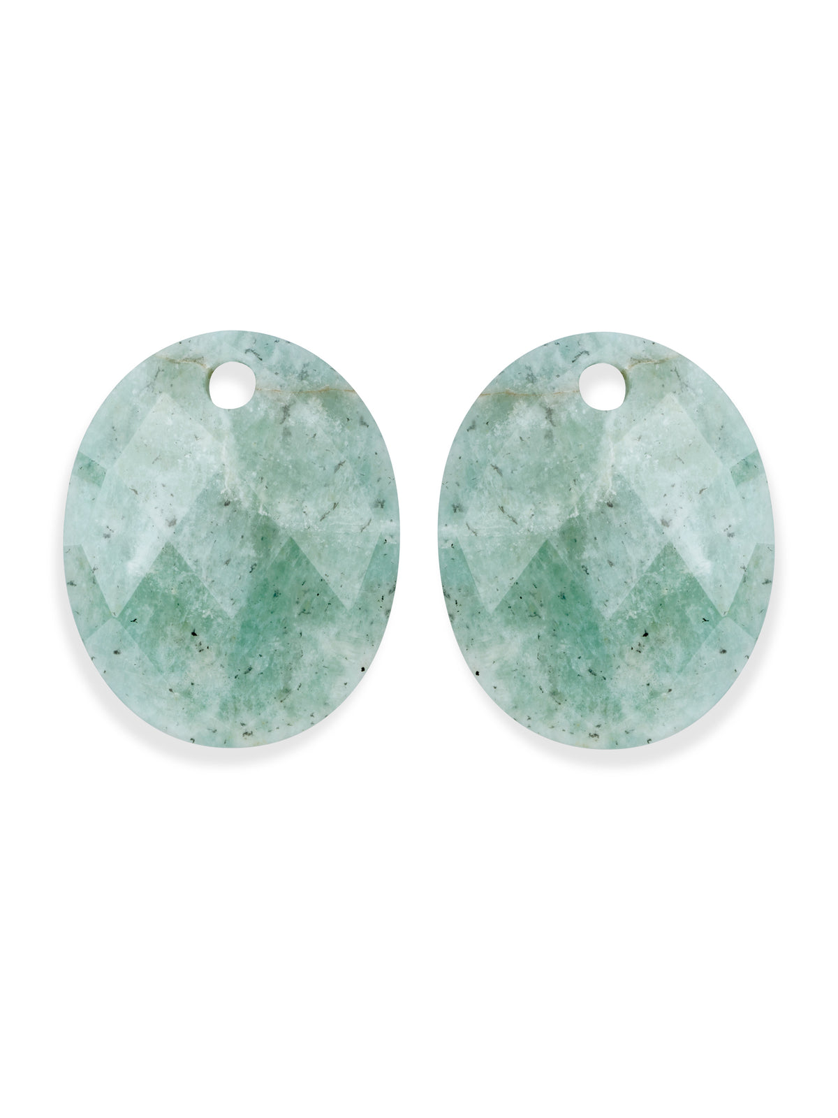 Oorbel Edelstenen Large Oval Rich Green Amazonite - Oorbel Edelstenen Large Oval Rich Green Amazonite