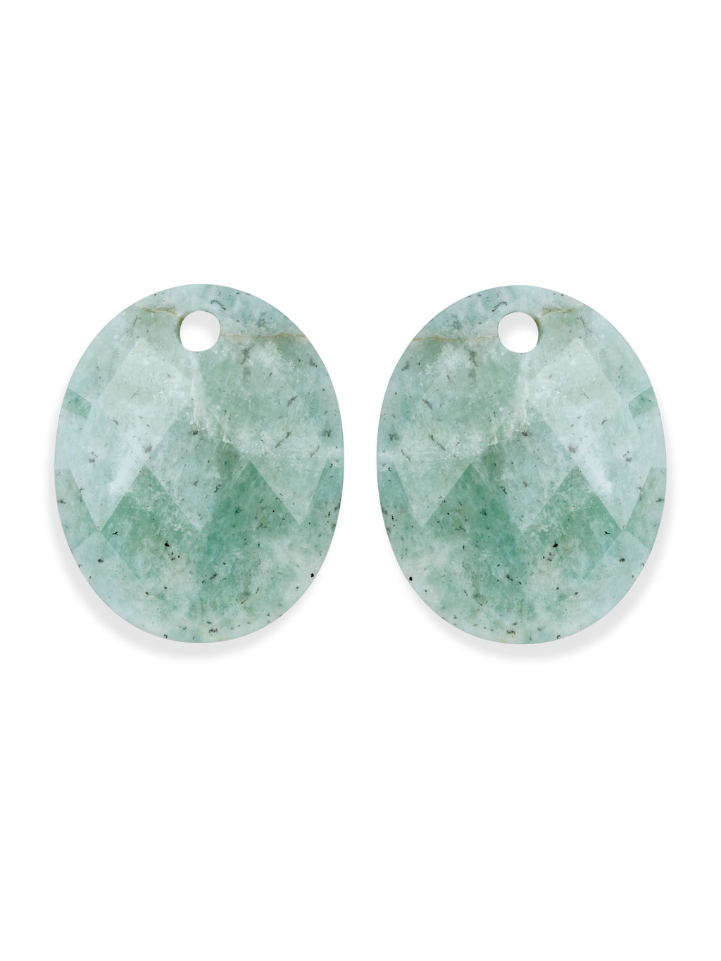 Oorbel Edelstenen Large Oval Rich Green Amazonite - Oorbel Edelstenen Large Oval Rich Green Amazonite