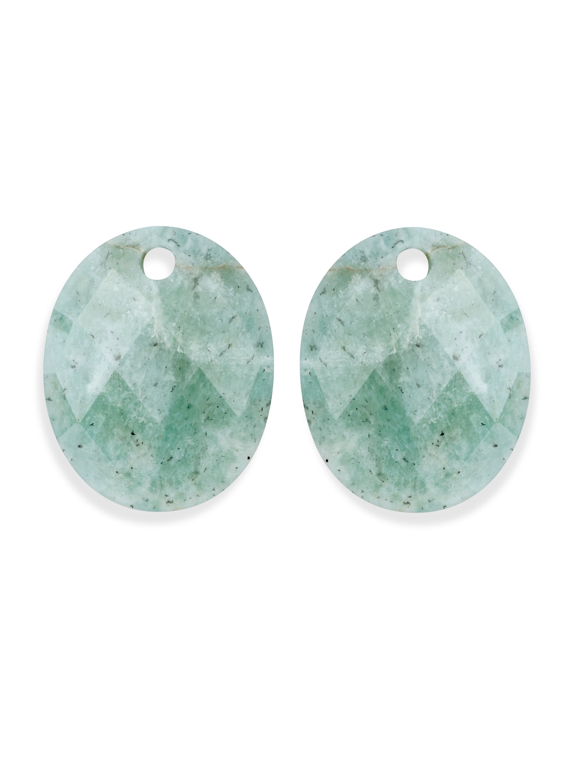Oorbel Edelstenen Large Oval Rich Green Amazonite - Oorbel Edelstenen Large Oval Rich Green Amazonite