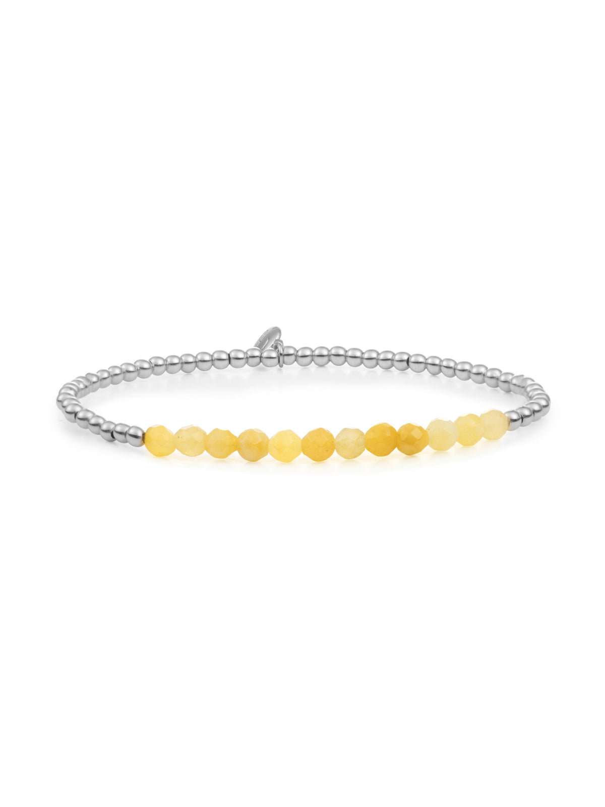 Universe Armband Yellow Jade - Rhodium Plated