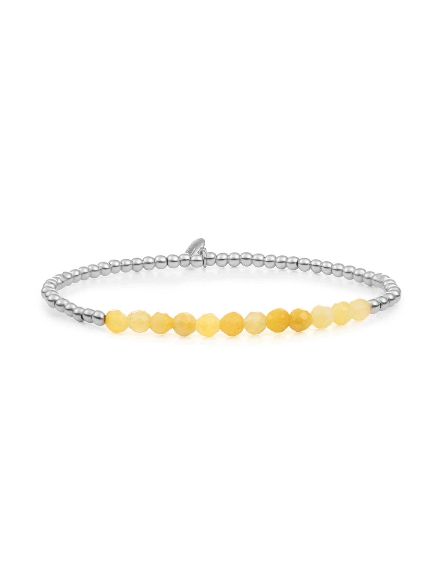 Universe Armband Yellow Jade - Rhodium Plated