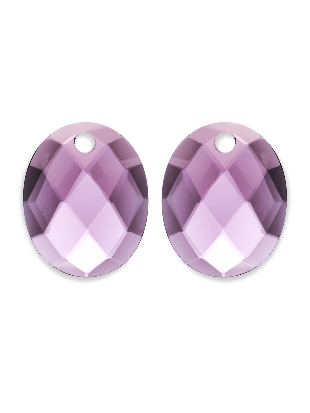 Oorbel Edelstenen Large Oval Aubergine Quartz - Oorbel Edelstenen Large Oval Aubergine Quartz