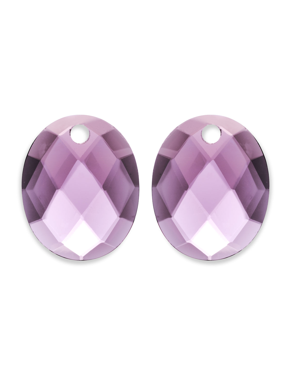 Oorbel Edelstenen Large Oval Aubergine Quartz