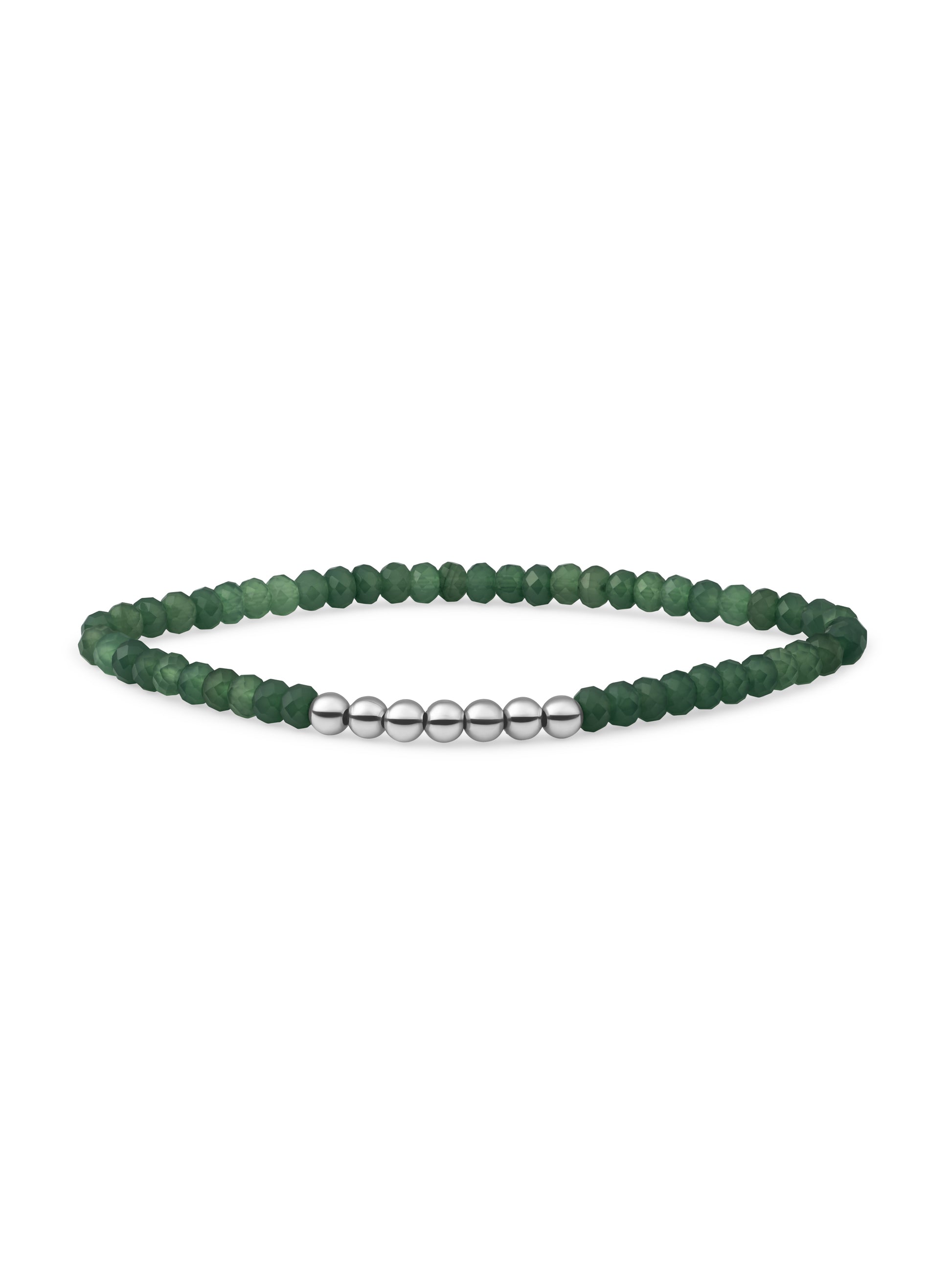 Reverse Universe Armband Green Onyx - Rhodium Plated
