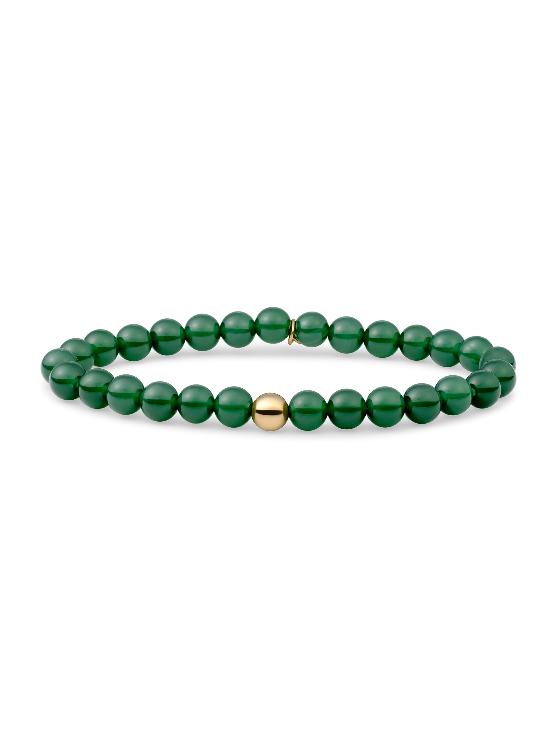 Saturn Armband Large Green Onyx - Gold Plated
