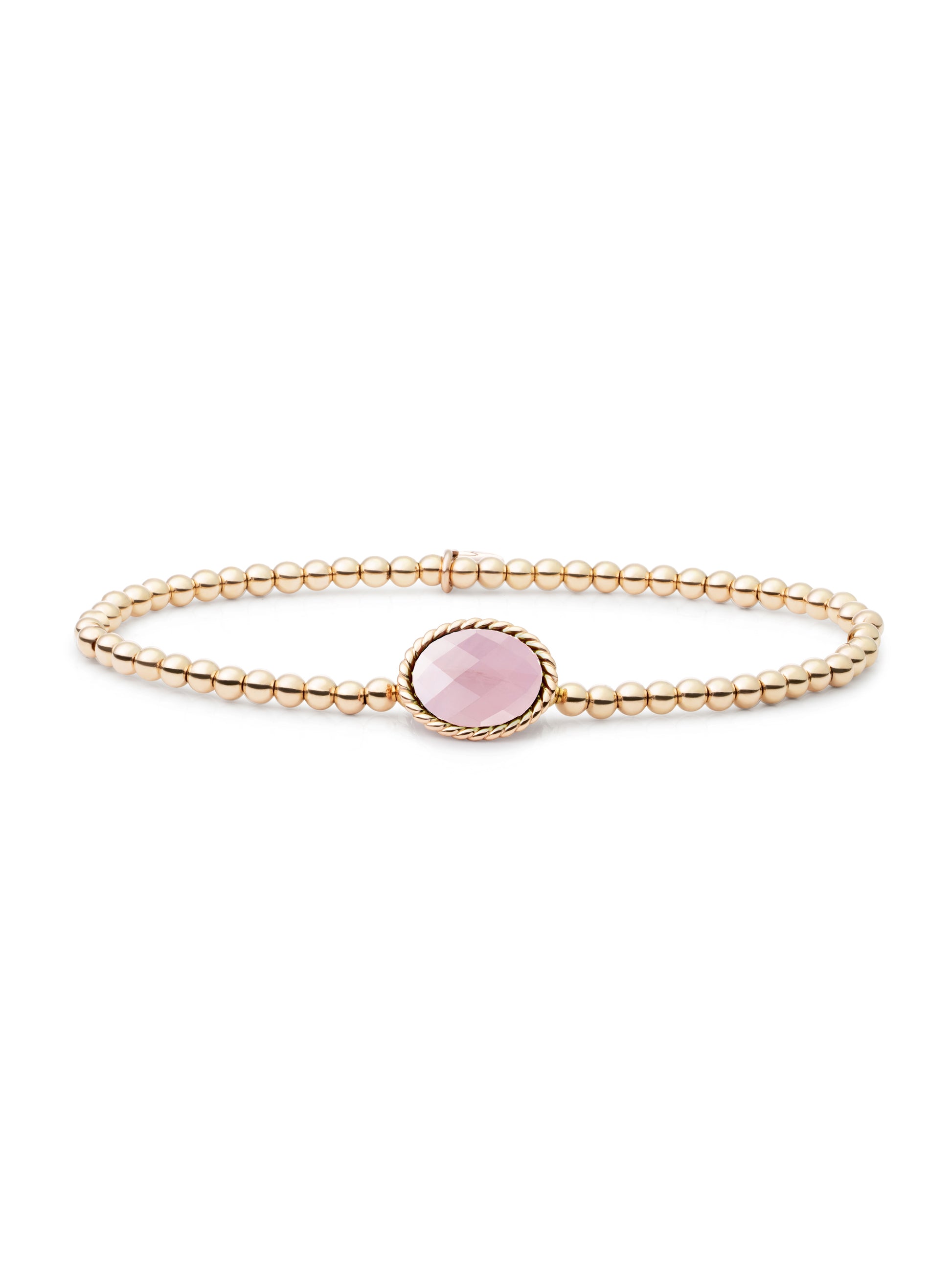Twist Armband Rose Quartz - Gold Plated