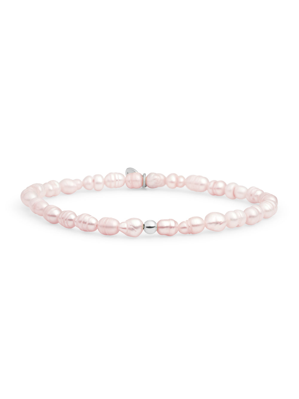 Saturn Armband Small Lavender Pearl - Rhodium Plated