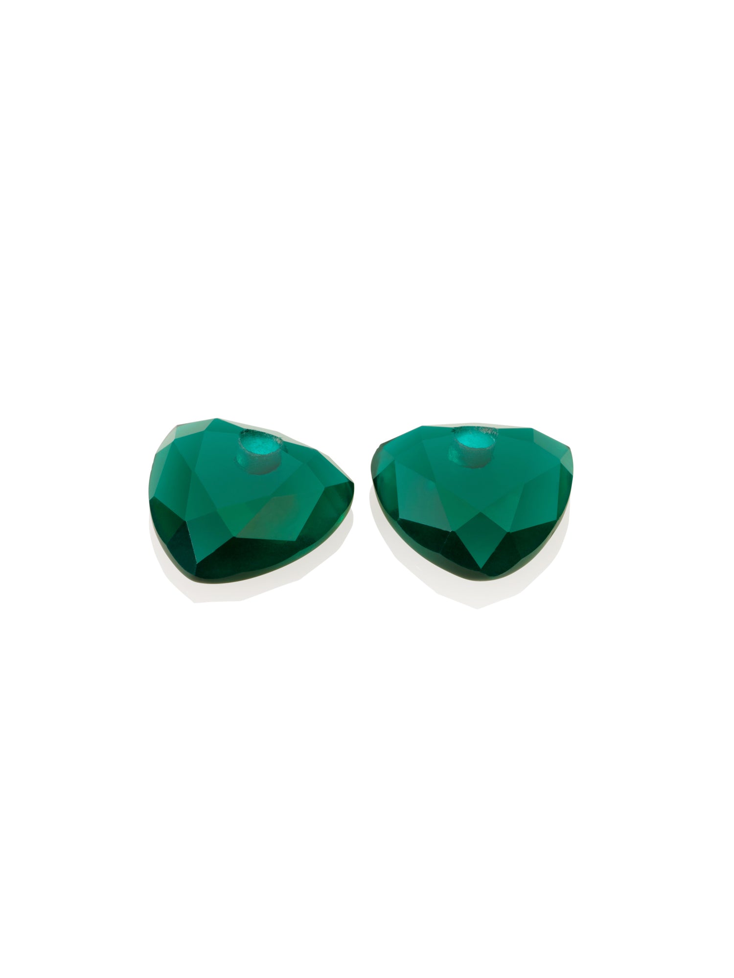 Oorbel Edelstenen Trillion Cut Petrol Green Quartz - Oorbel Edelstenen Trillion Cut Petrol Green Quartz