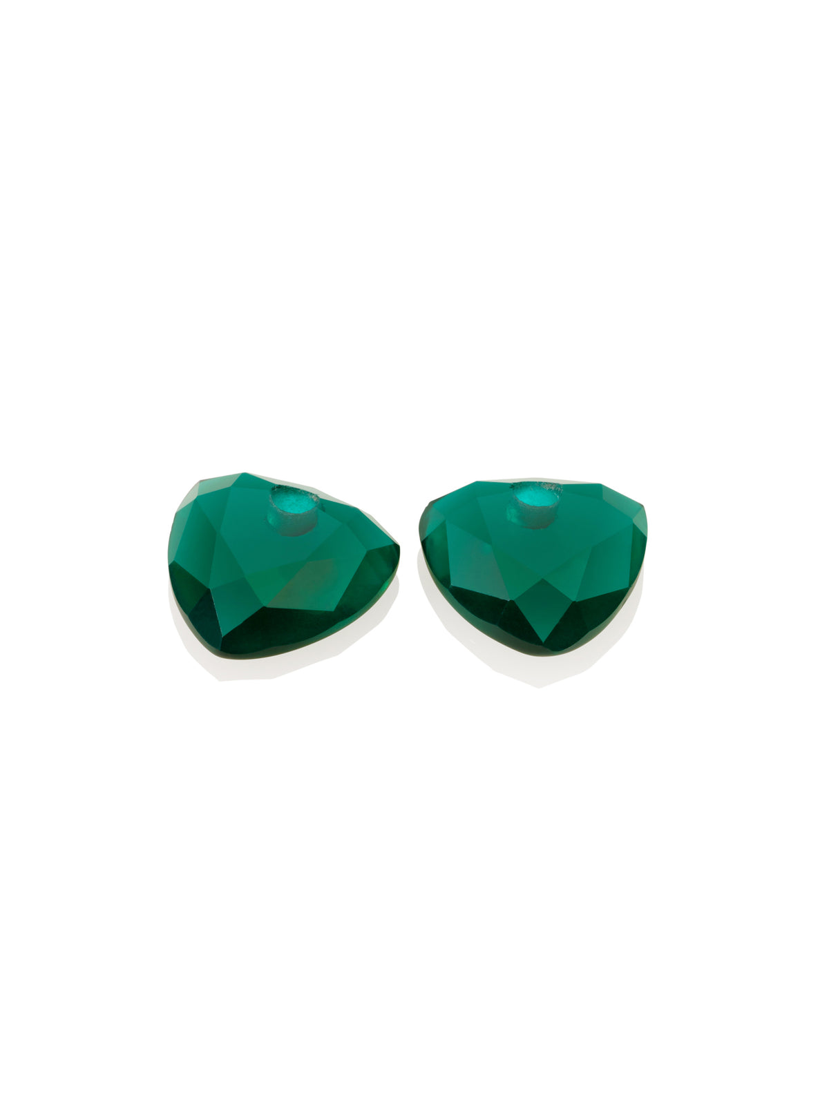 Oorbel Edelstenen Trillion Cut Petrol Green Quartz - Oorbel Edelstenen Trillion Cut Petrol Green Quartz