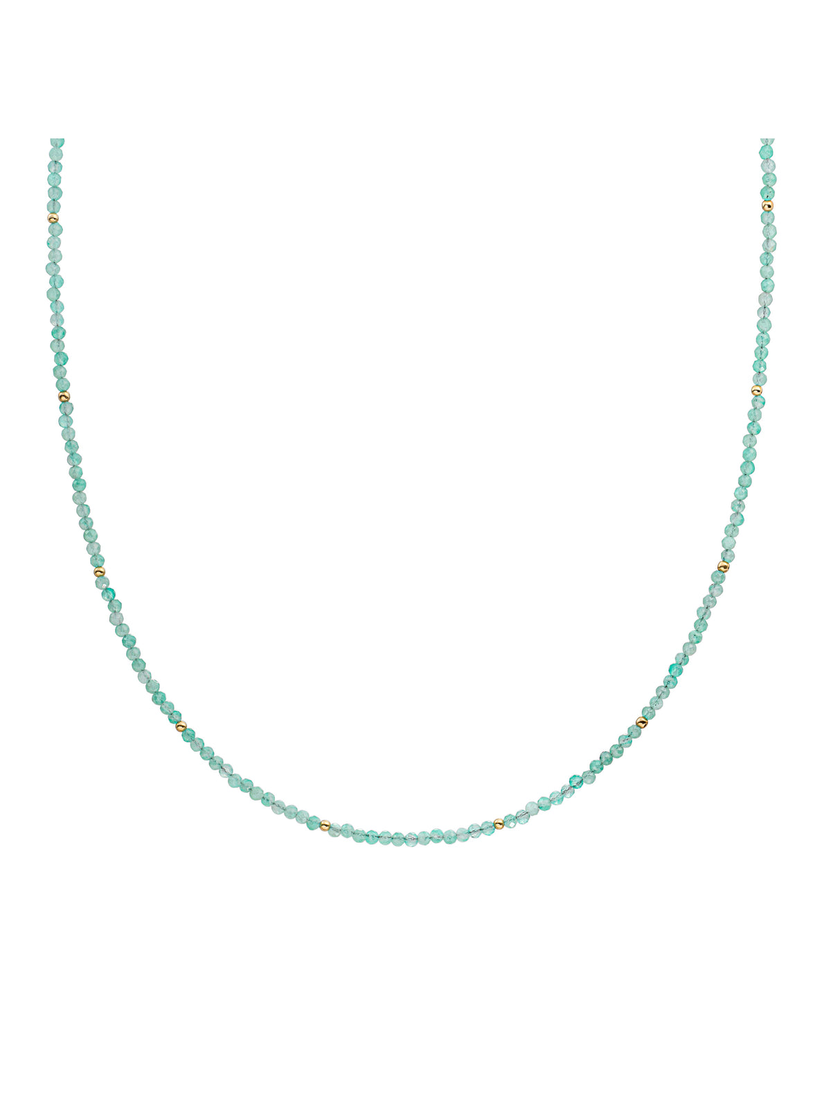 Kralen Ketting 2mm Rich Green Amazonite 42cm +2cm - Gold Plated