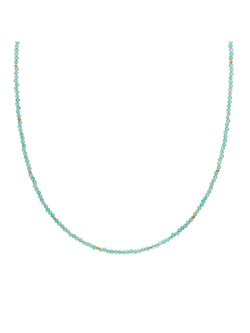 Kralen Ketting 2mm Rich Green Amazonite 42cm +2cm - Gold Plated