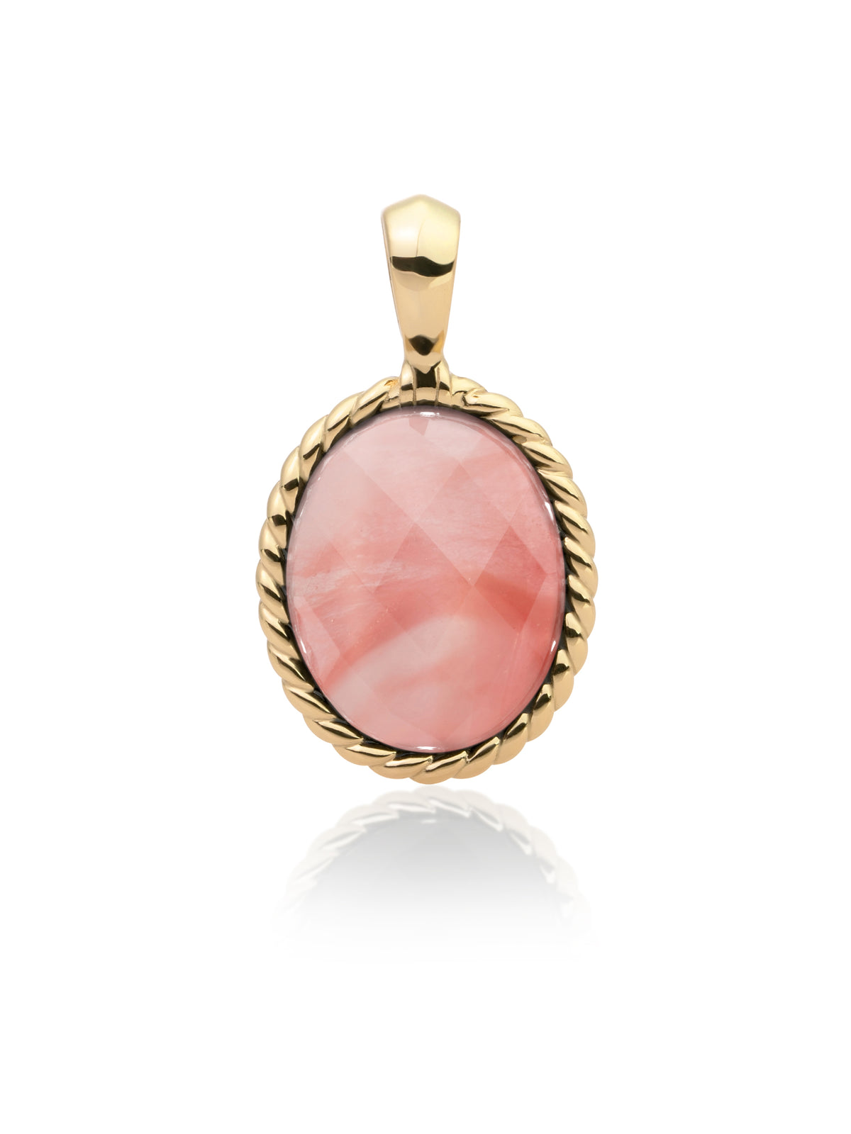 Twist Pendant Cherry Quartz - Gold Plated