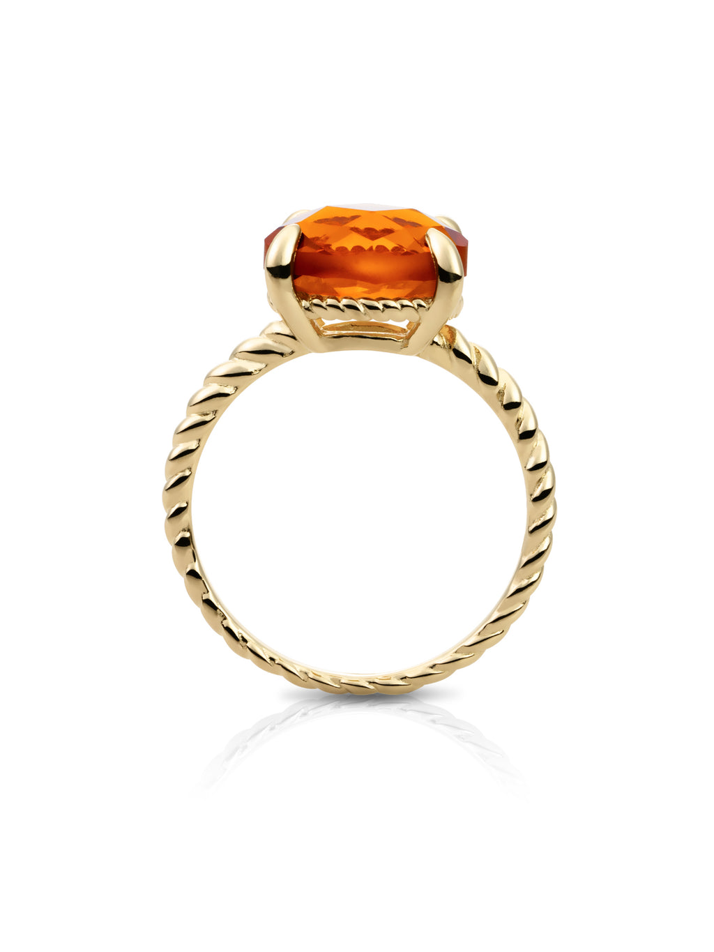 Twist Ring Citrine Quartz 9K Goud