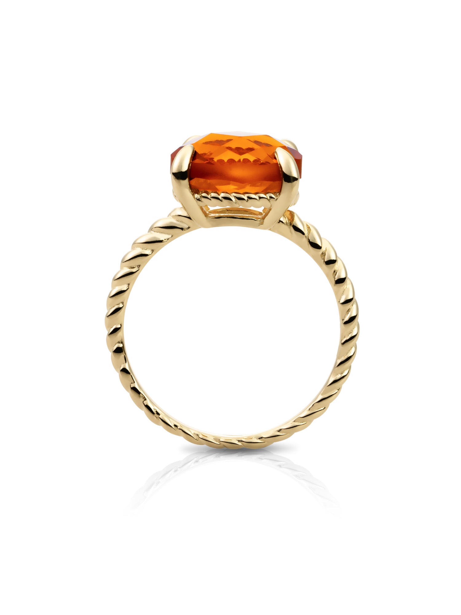 Twist Ring Citrine Quartz 9K Goud