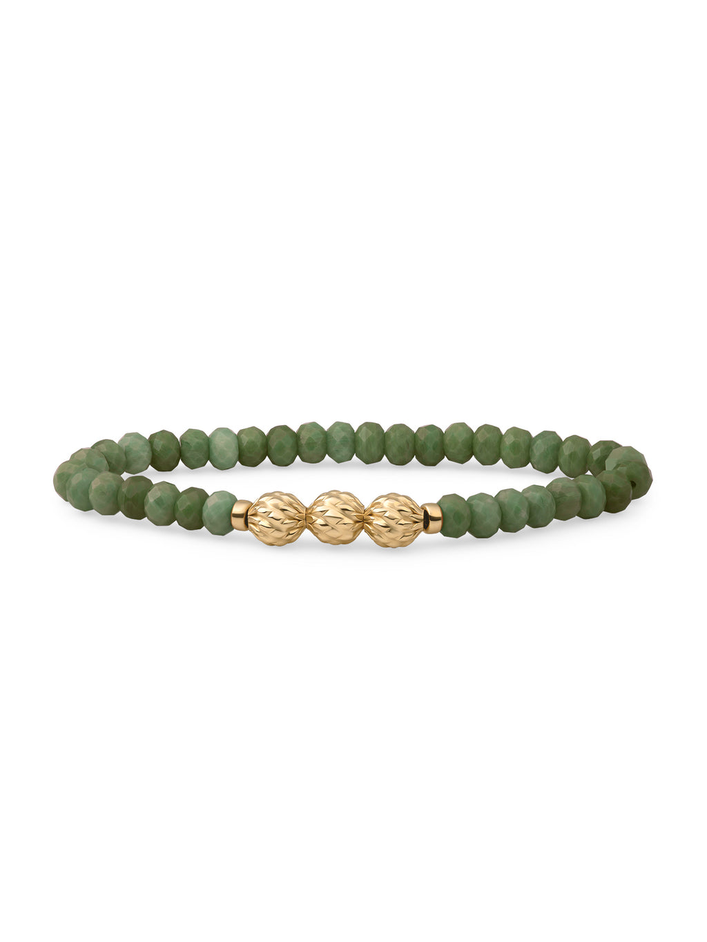 Fuse Beads Armband Lime Jade - Gold Plated