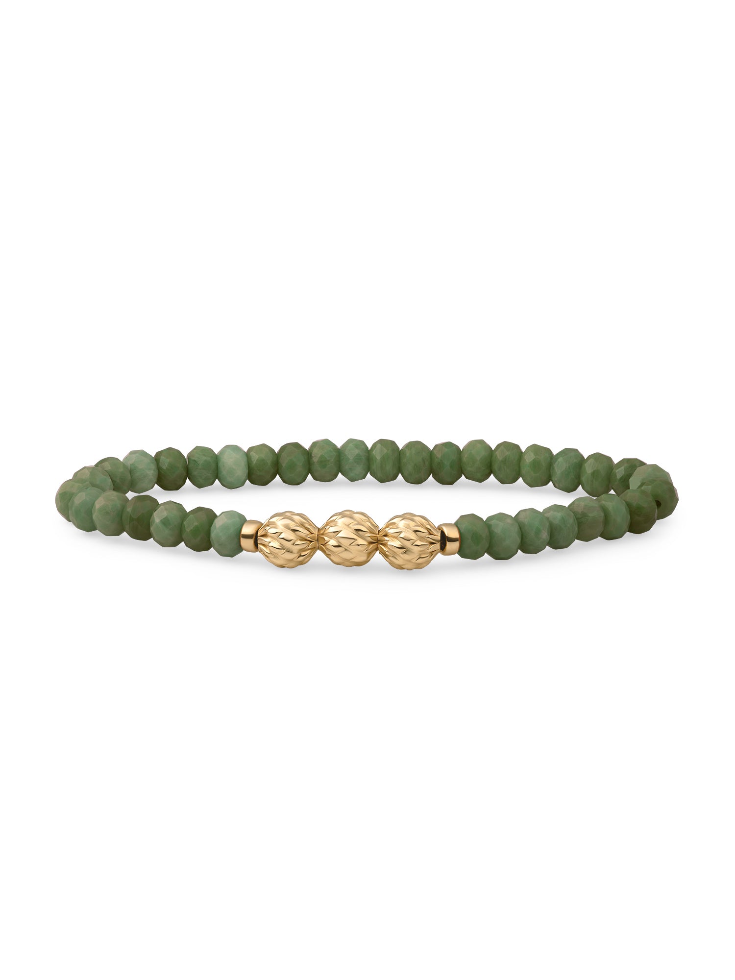 Fuse Beads Armband Lime Jade - Gold Plated
