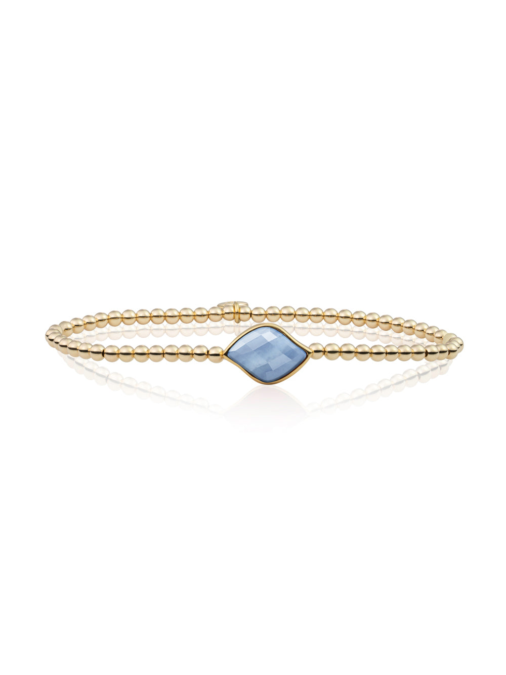 Blossom Armband Blue Lace Agate - Gold Plated