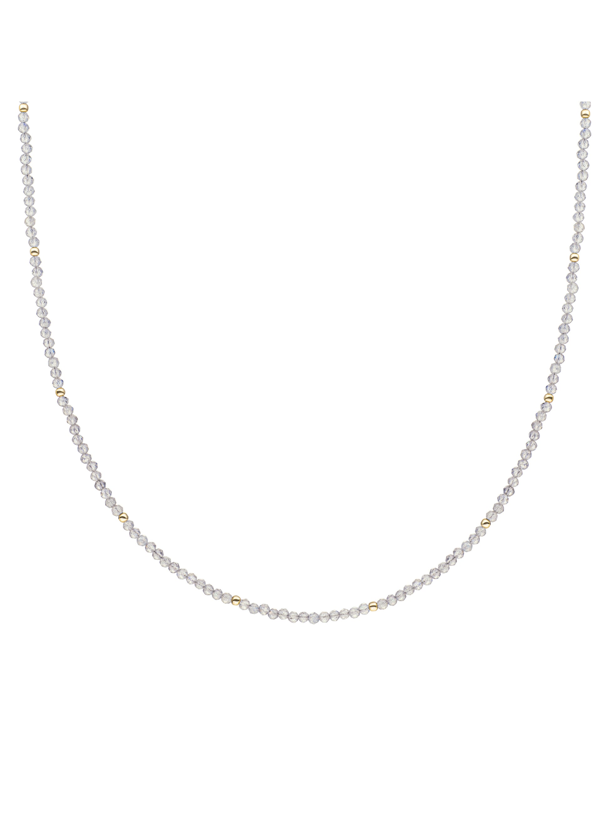 Kralen Ketting 2mm Labradorite 42cm +2cm - Gold Plated