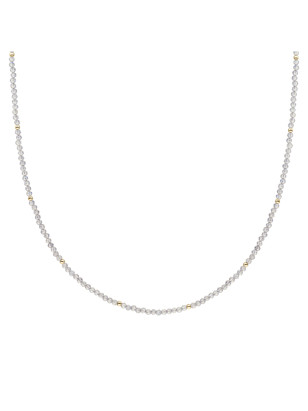 Kralen Ketting 2mm Labradorite 42cm +2cm - Gold Plated