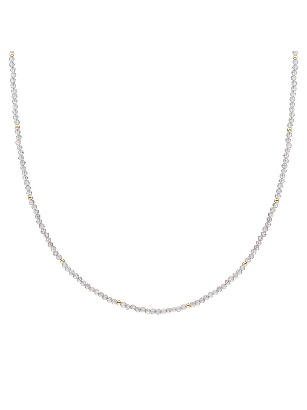 Kralen Ketting 2mm Labradorite 42cm +2cm - Gold Plated