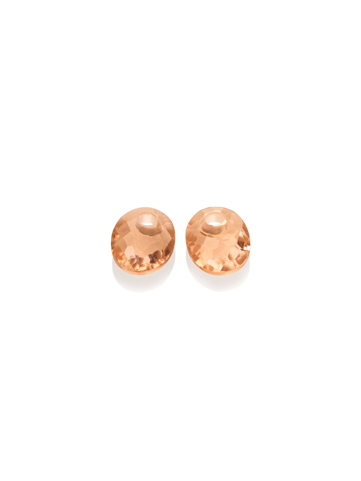 Oorbel Edelstenen Small Oval Champagne Quartz - Oorbel Edelstenen Small Oval Champagne Quartz