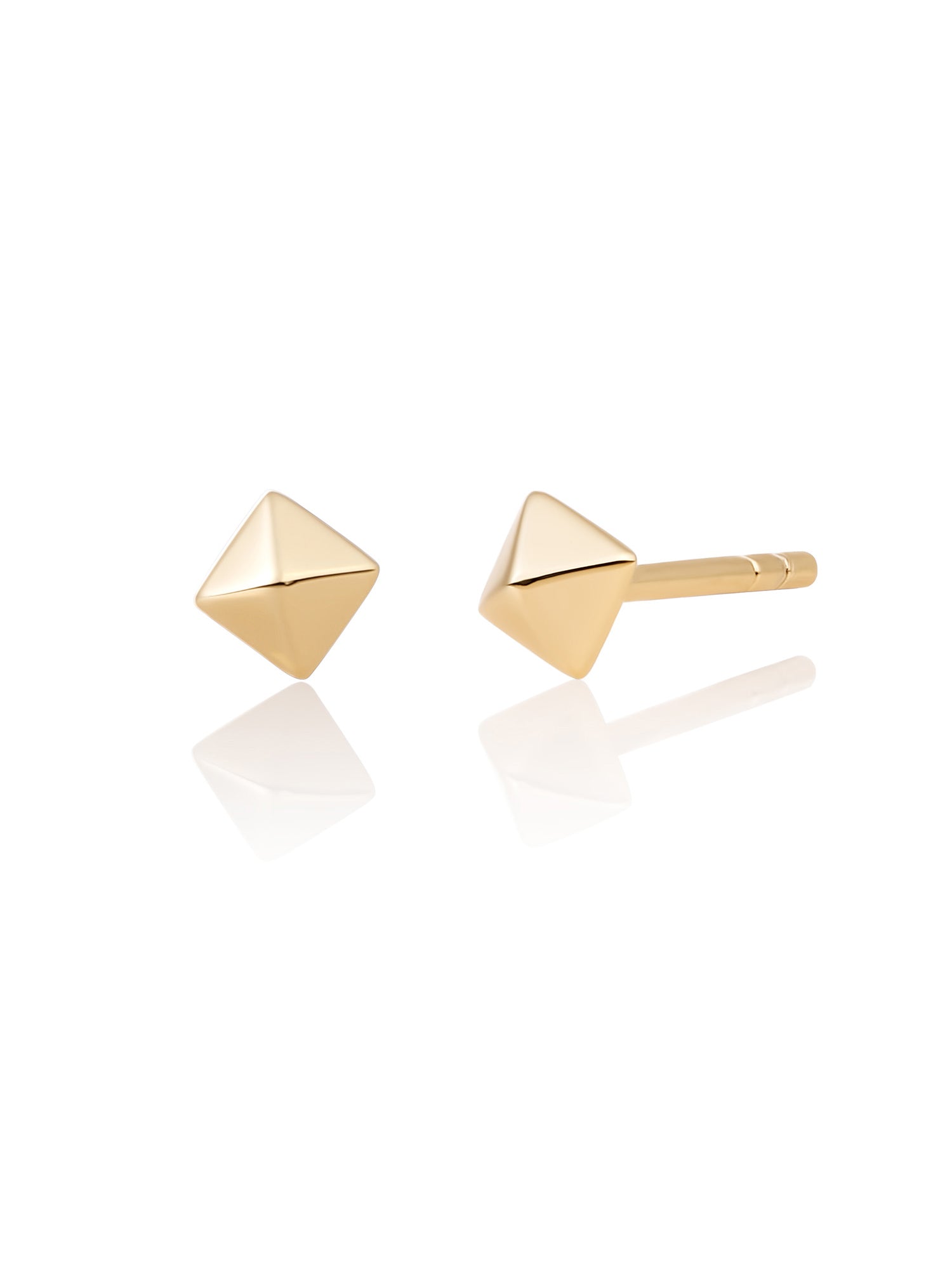 Edge Pyramid Studs - Gold Plated