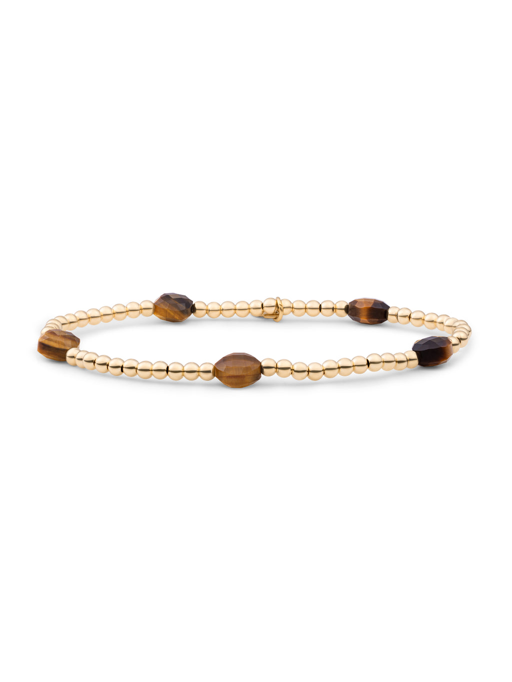 Cushion Cut Armband Tiger Eye - Gold Plated