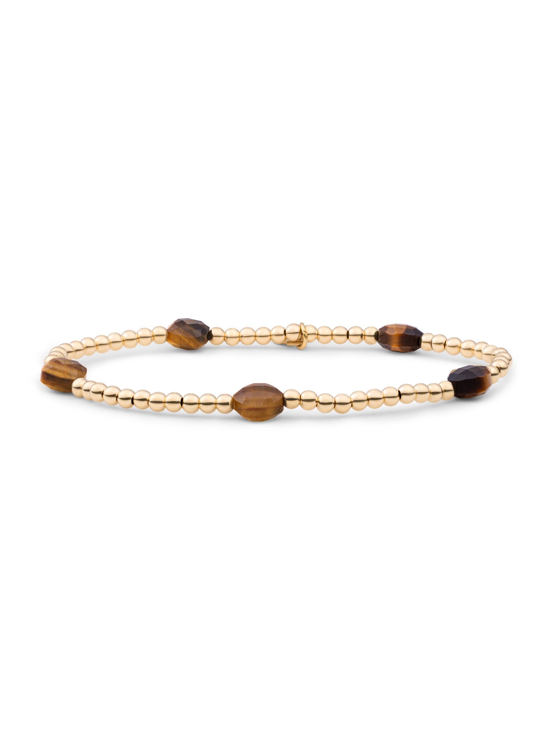 Cushion Cut Armband Tiger Eye - Gold Plated