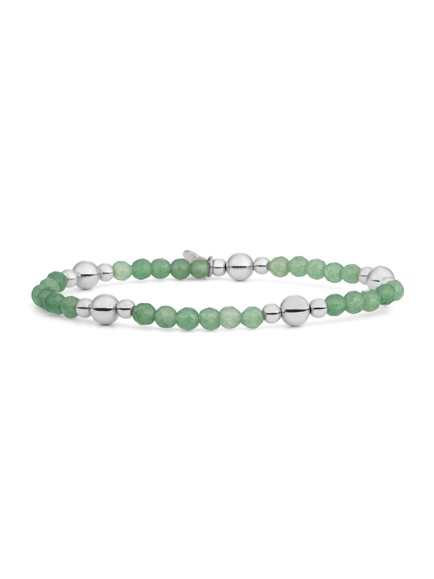 Bold Mix Armband Green Aventurine - Rhodium Plated