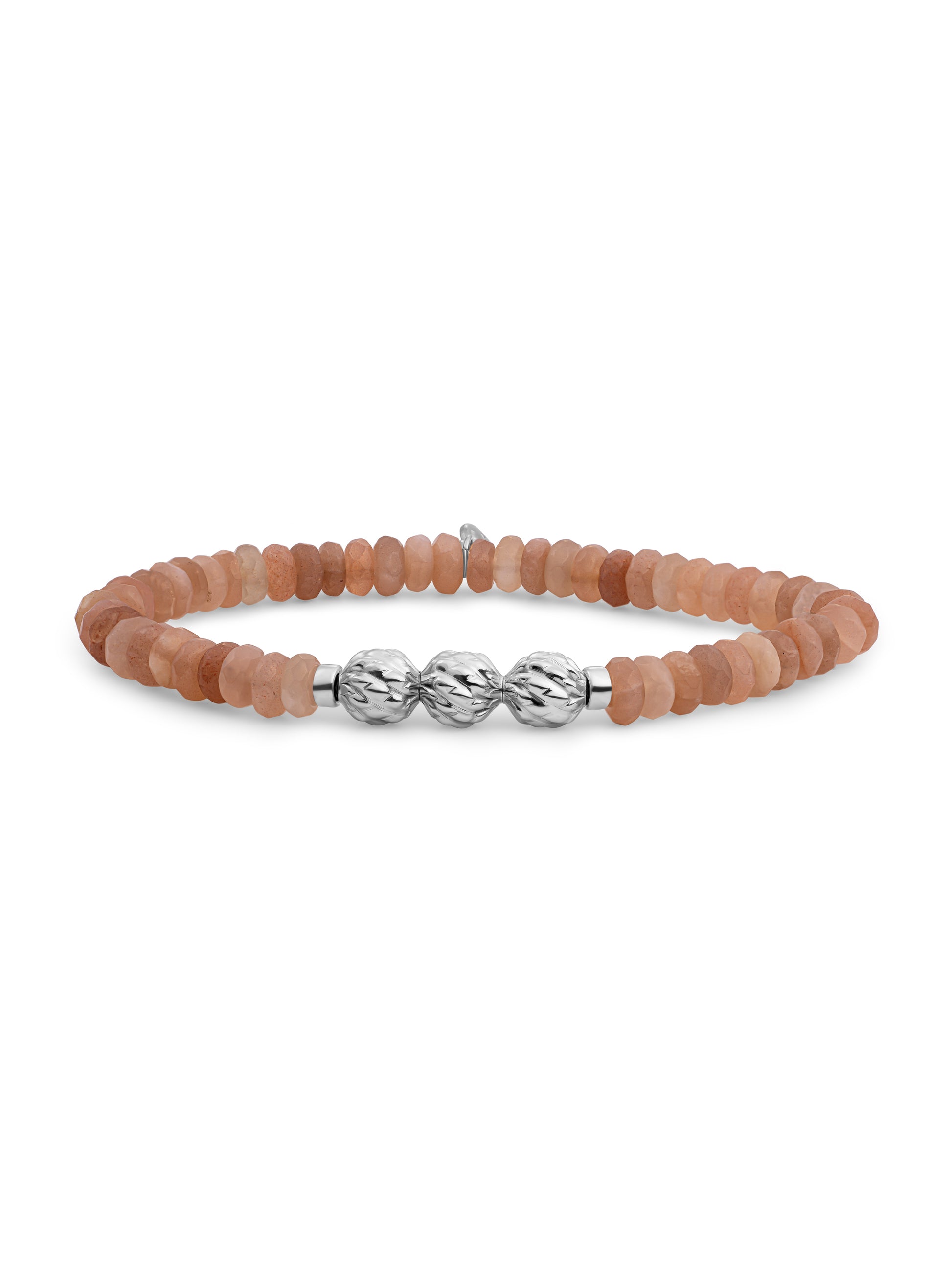Fuse Beads Armband Sunstone - Rhodium Plated