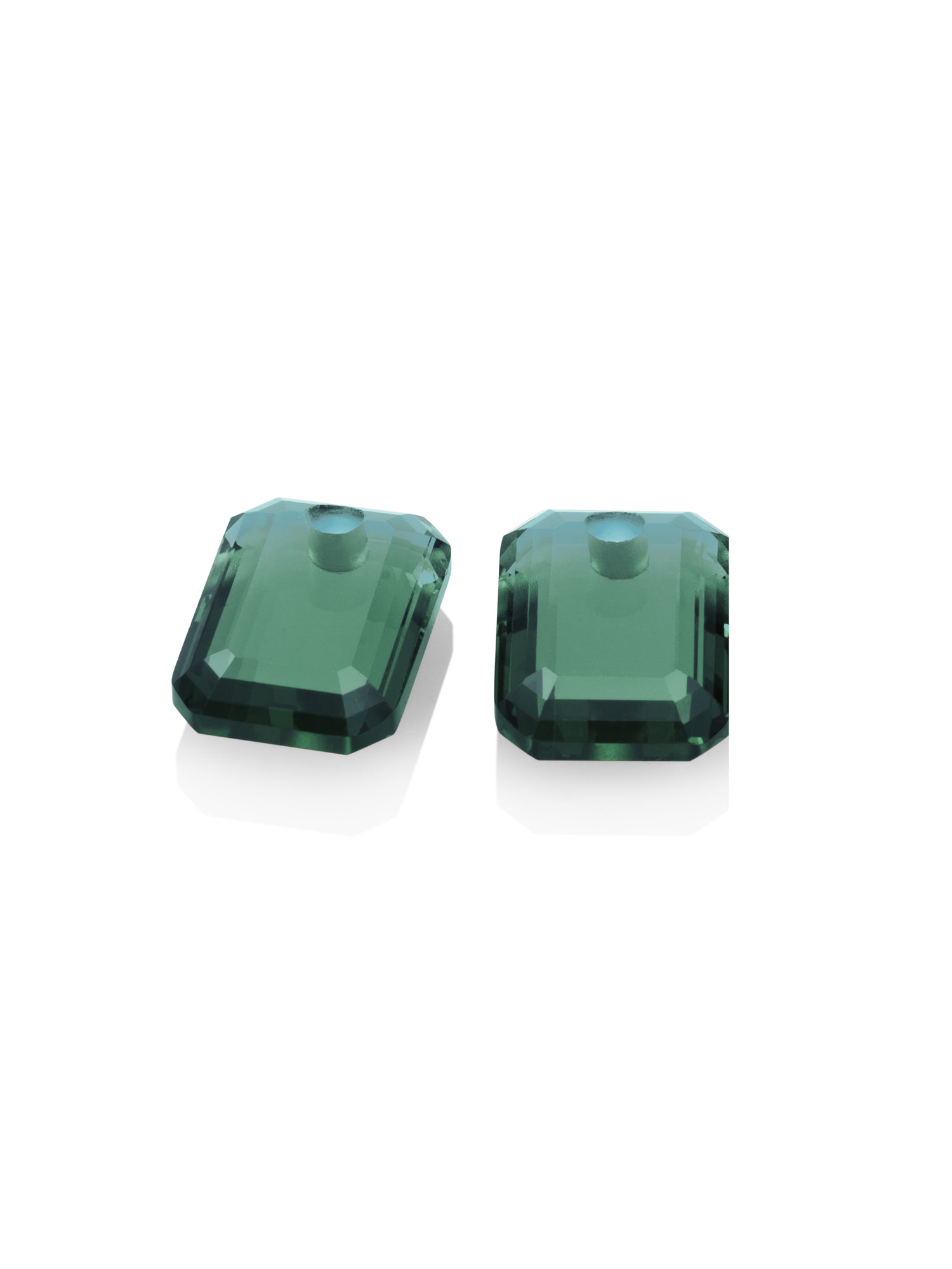 Oorbel Edelstenen Baguette Petrol Green Quartz - Oorbel Edelstenen Baguette Petrol Green Quartz
