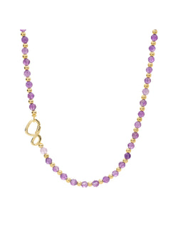 Link Ketting Amethyst Goud Kleurig - 45cm