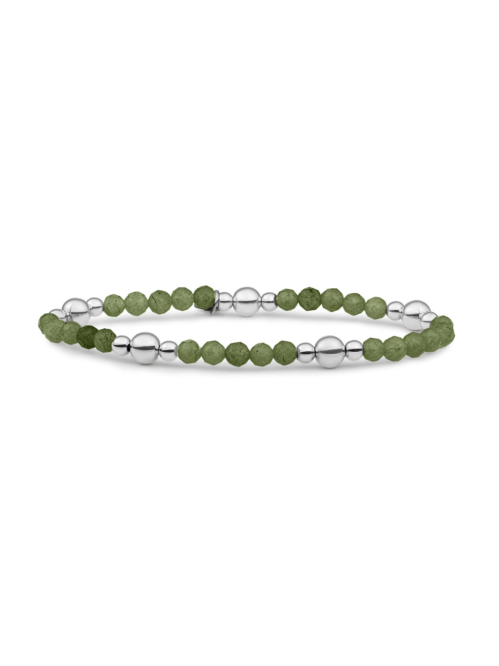 Bold Mix Armband Lime Jade - Rhodium Plated