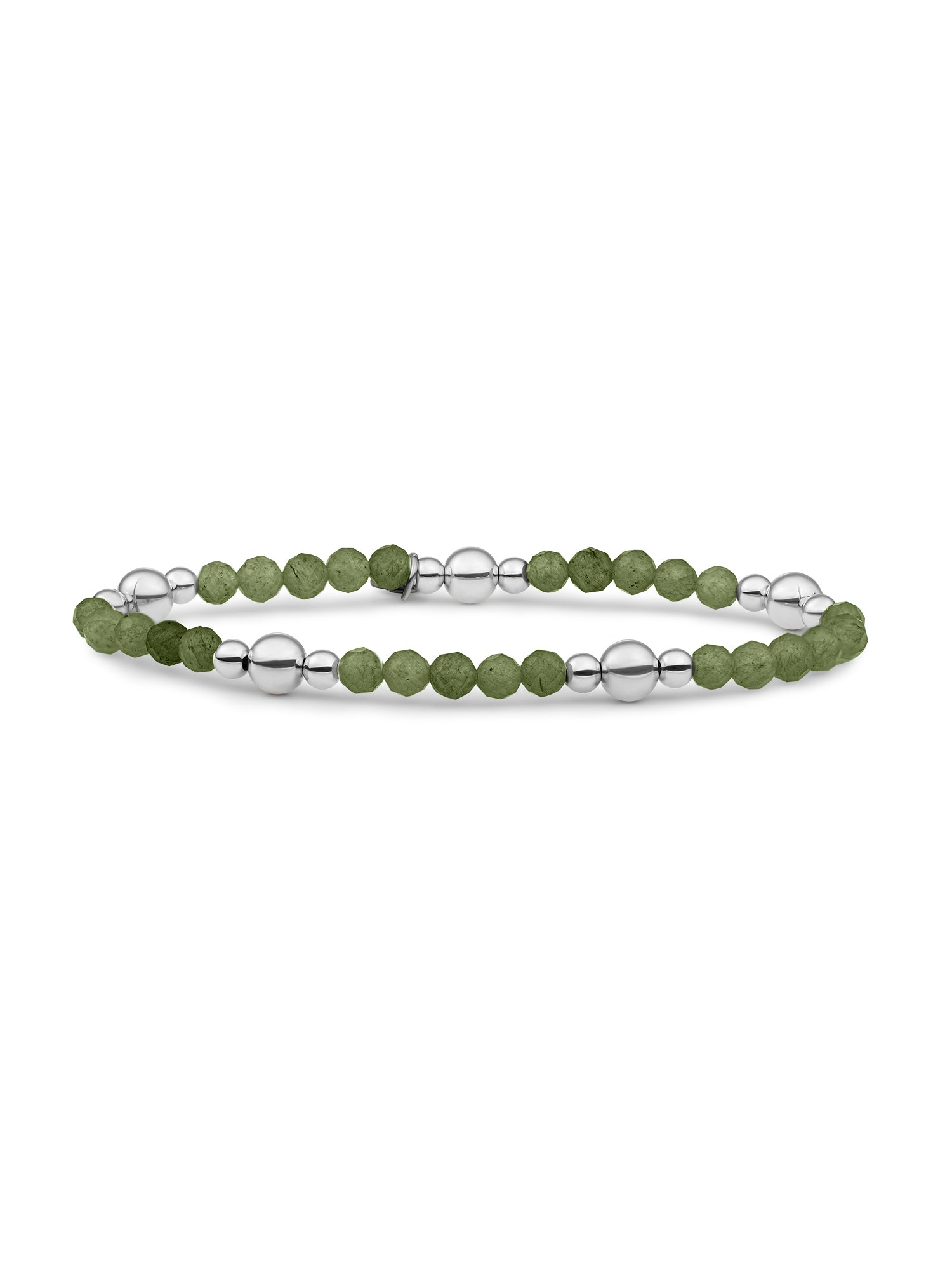 Bold Mix Armband Lime Jade - Rhodium Plated