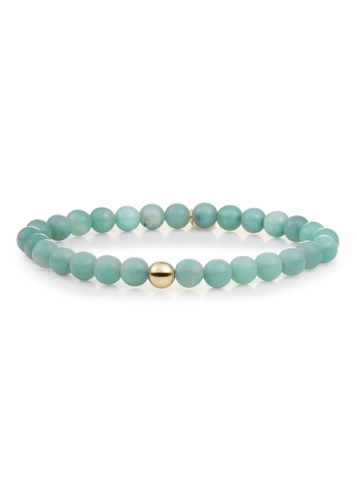 Saturn Armband Large Amazonite - Gold Plated