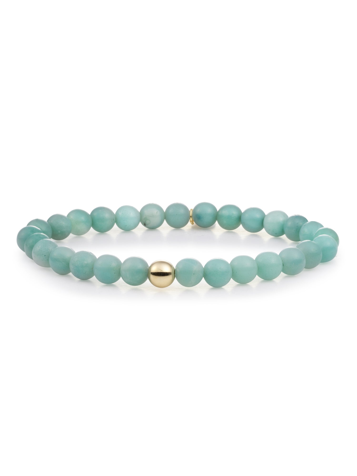 Saturn Armband Large Amazonite - Gold Plated