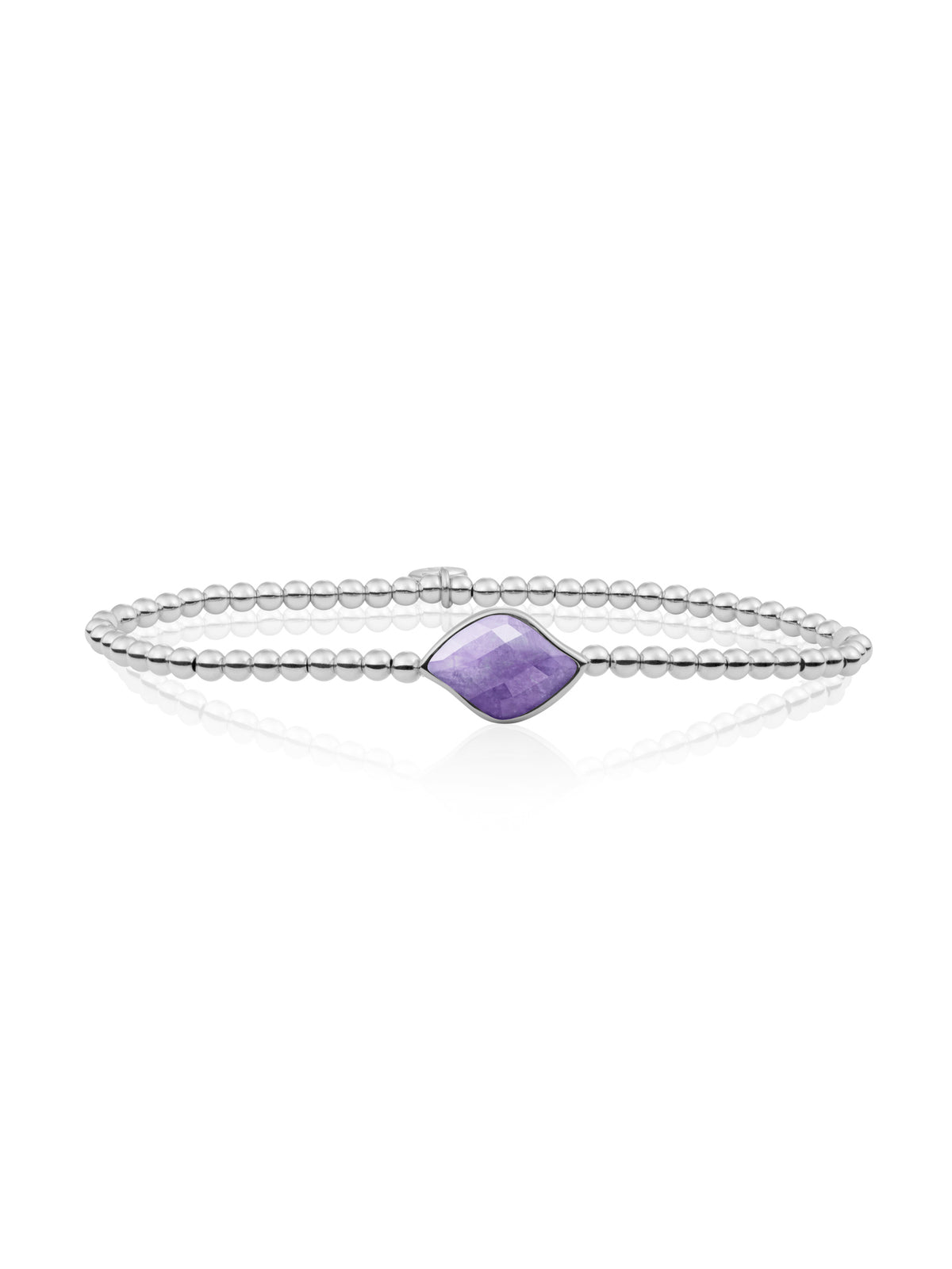 Blossom Armband Amethyst - Rhodium Plated