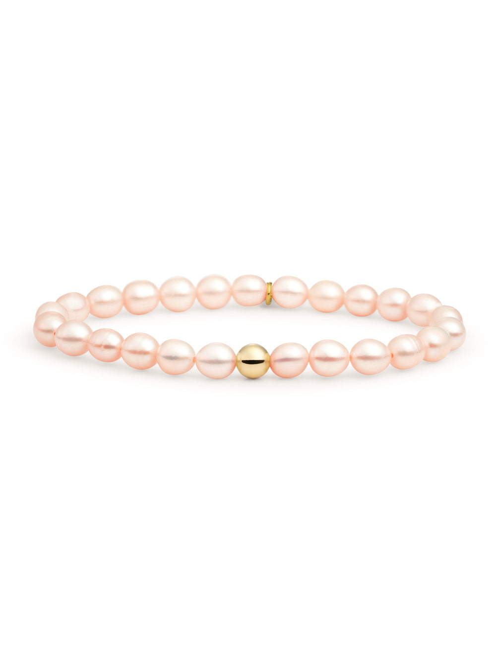 Saturn Armband Large Peach Pearl - Gold Plated