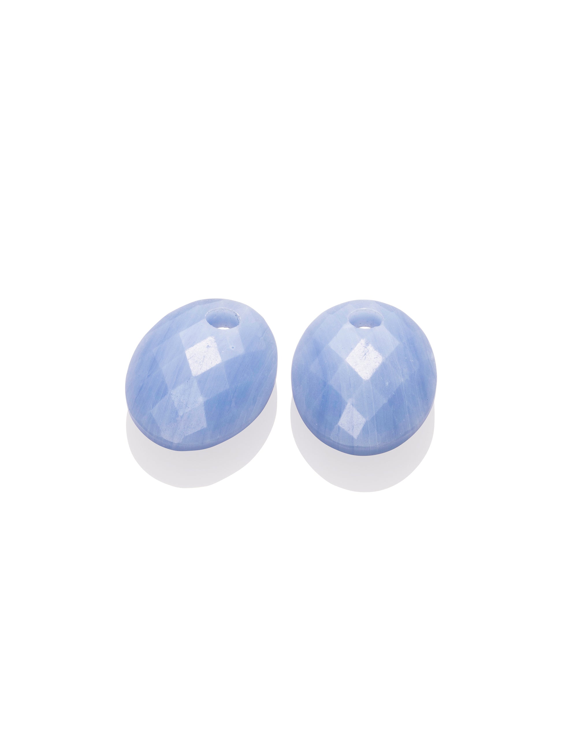 Oorbel Edelstenen Medium Oval Blue Lace Agate - Oorbel Edelstenen Medium Oval Blue Lace Agate
