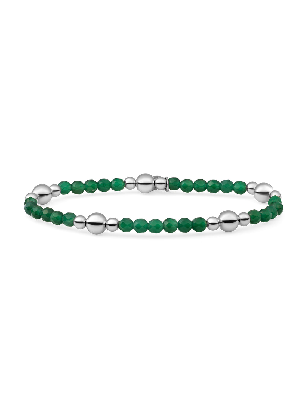 Bold Mix Armband Green Onyx - 0.00 / 0.00 / Rhodium Plated